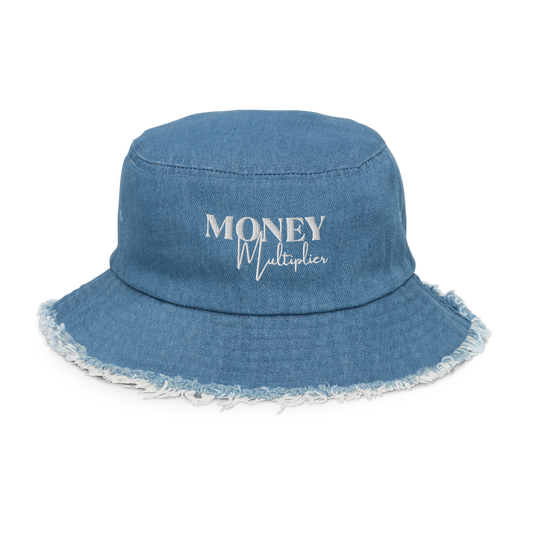 Money Distressed Denim Bucket Hat